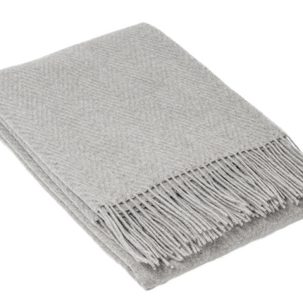 Hampton Throw - Merino Wool Blend - Silver