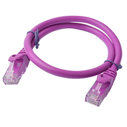 8WARE Cat6a UTP Ethernet Cable 0.5m (50cm) Snagless Purple