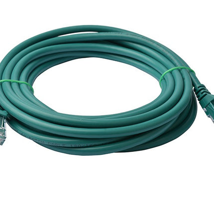 8WARE Cat6a UTP Ethernet Cable 10m Snagless Green