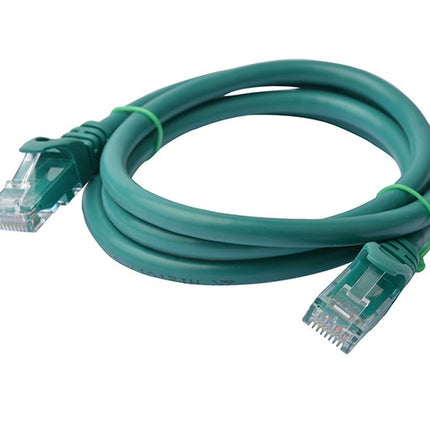 8WARE Cat6a UTP Ethernet Cable 1m Snagless Green