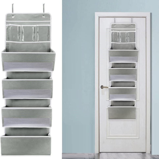 Wall Mount Hanging Organizer with 4 Large Capacity Pocket Organizers and 3 Small Pockets for Essentials