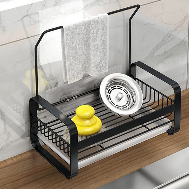 Adhesive Sink Caddy Sponge Holder Storage for Kitchen Accessories