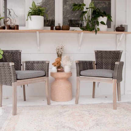 Whicker Highback chair twinset - grey