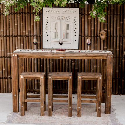 Sturdy bar table & stool set - Black