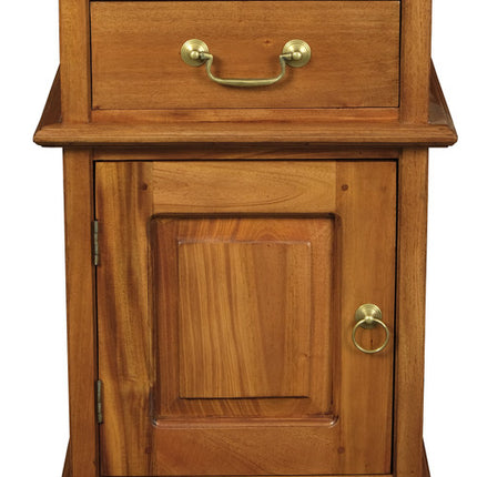 Tasmania 1 Solid Door 1 Drawer Bedside (Light Pecan)