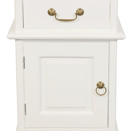 Tasmania 1 Solid Door 1 Drawer Bedside (White)