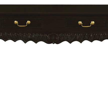 Seine 2 Drawer Carved Sofa Table (Chocolate)