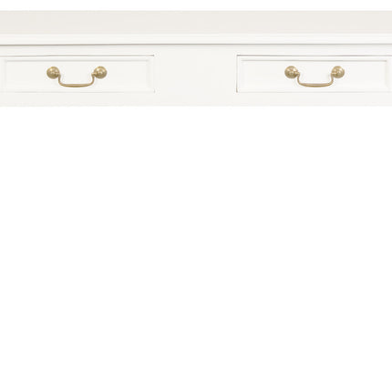 Queen Ann 2 Drawer Sofa Table (White)