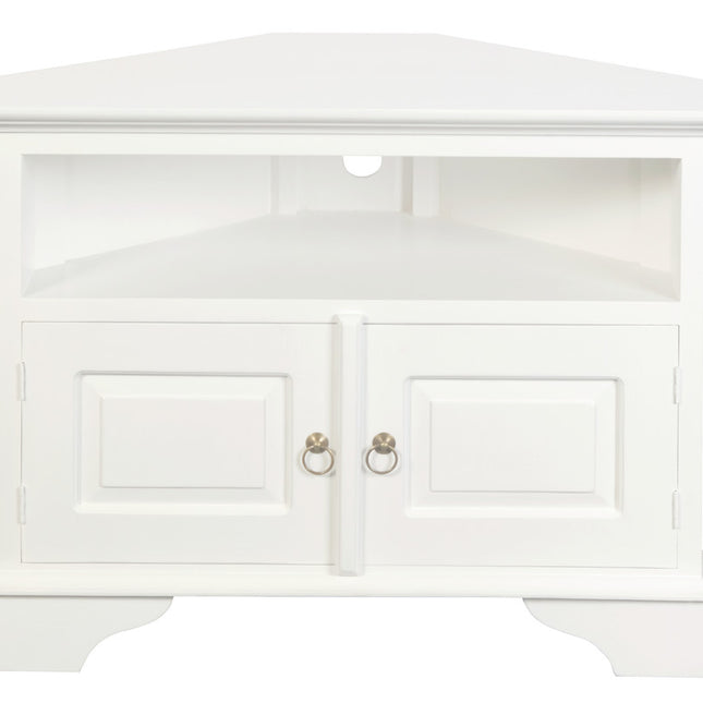 Tasmania 2 Door Corner TV Stand (White)