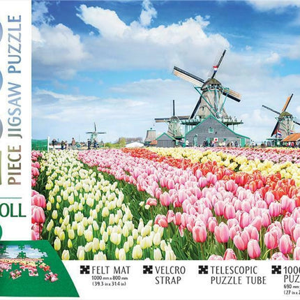 Dutch Windmills - 1000 Piece Puzzle (Includes Roll-Up Mat)