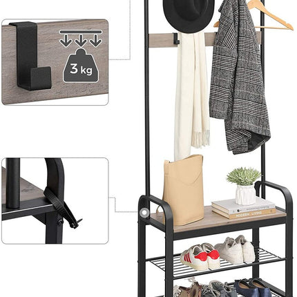 VASAGLE Coat Rack Stand Greige and Black HSR40MB