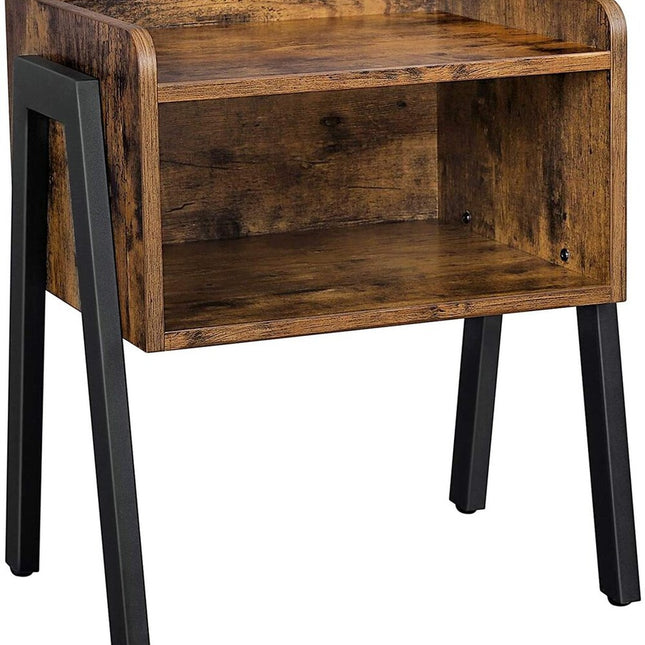 VASAGLE Side Table Rustic Brown and Black LET54X