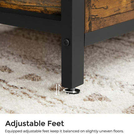 VASAGLE Entryway Storage Bench Rustic Brown and Black LSC80BX