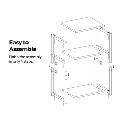 VASAGLE Vintage Brown Side Table with Storage shelf LET273B01