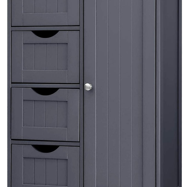 VASAGLE Floor Cabinet with 4 Drawers and Adjustable Shelf Gray LHC41GY