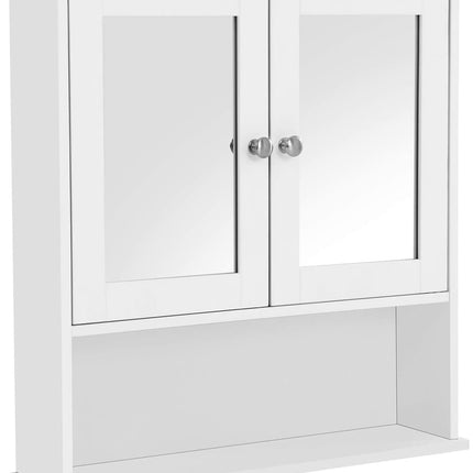 VASAGLE Wall Cabinet with 2 Mirror Doors White LHC002