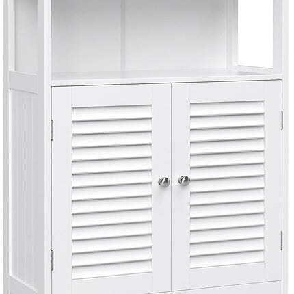 VASAGLE Floor Cabinet with Shelf and 2 Doors White BBC40WT