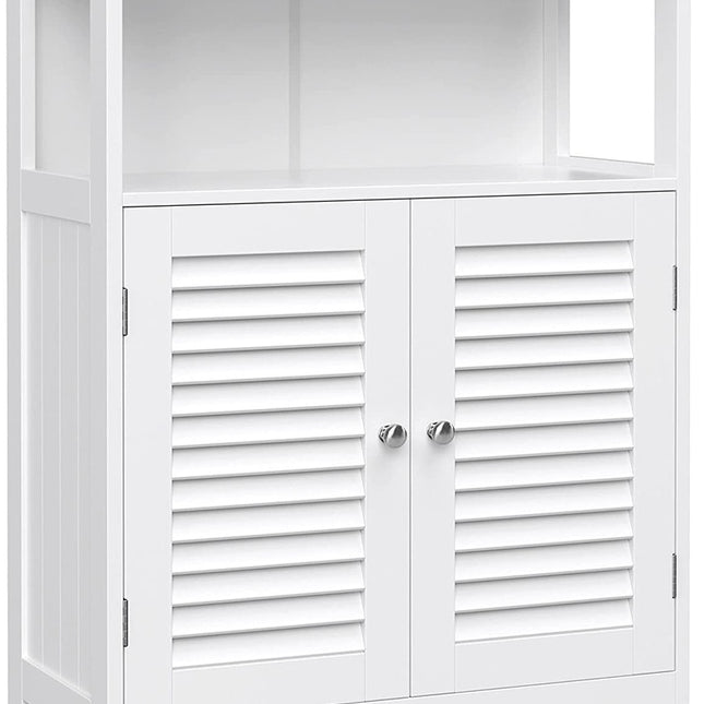 VASAGLE Floor Cabinet with Shelf and 2 Doors White BBC40WT