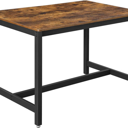 VASAGLE Dining Kitchen Table Metal Frame Rustic Brown and Black