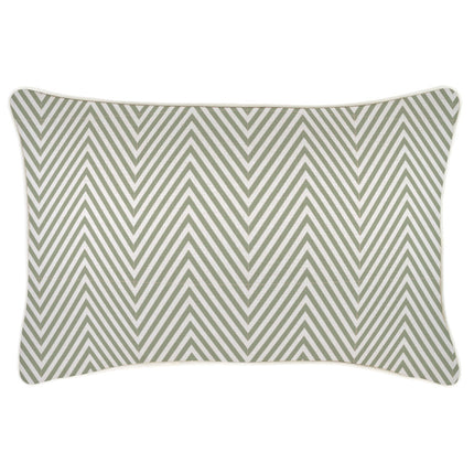 Cushion Cover-With Piping-Zig Zag Sage-35cm x 50cm