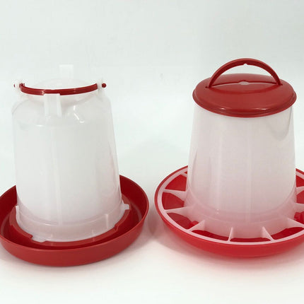 Farm Poultry Bird Chicken Water Drinker 3 L & 3 kg Food Grain Seed Feeder Set