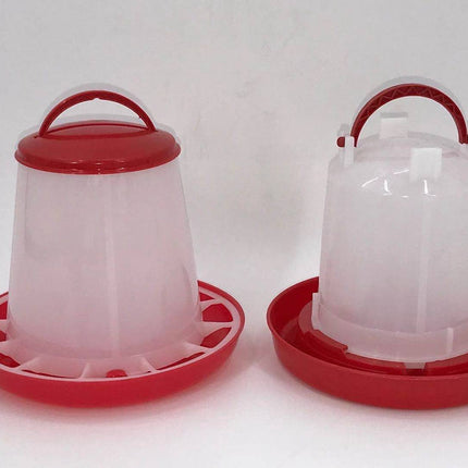 Small Poultry Bird Chicken Water Drinker 1 L & 1 kg Food Feeder Grain Seed Set