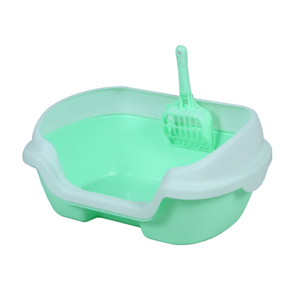 YES4PETS Small Portable Cat Kitten Rabbit Toilet Litter Box Tray with Scoop Green