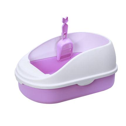 YES4PETS Medium Portable Cat Toilet Litter Box Tray with Scoop Purple