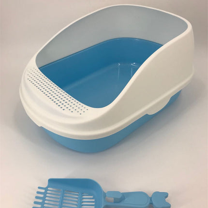 YES4PETS Large Portable Cat Toilet Litter Box Tray House with Scoop Blue