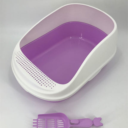 YES4PETS Large Portable Cat Toilet Litter Box Tray House with Scoop Purple
