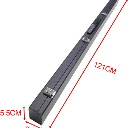 3/4 Jointed 121cm Billiards Snooker Pool Cue PU Leather Hard Case Carrying Box Organizing