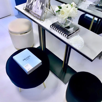 Interior Ave - Pandora Stone Marble Console - Marble & Black