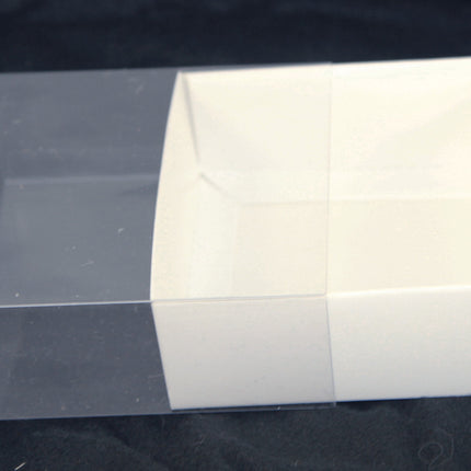 10 Pack of 10cm Square Invitation Coaster Favor Function product Presentation Cookie Biscuit Patisserie Gift Box - 4cm deep - White Card with Clear Slide On PVC Lid