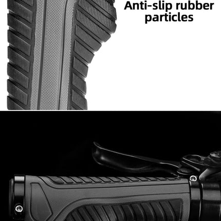 Bicycle Grips MTB Road Bike Double Lock Rubber Handlebar Grips Anti-Slip Rock Bros BLACK
