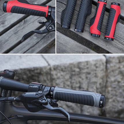 Bicycle Grips MTB Road Bike Double Lock Rubber Handlebar Grips Anti-Slip Rock Bros BLACK