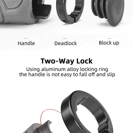 Bicycle Grips MTB Road Bike Double Lock Rubber Handlebar Grips Anti-Slip Rock Bros RED