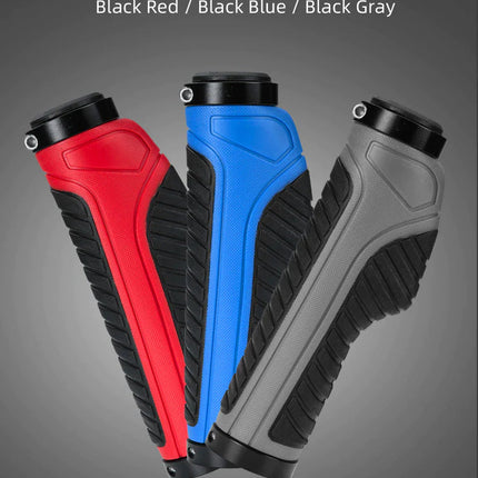 Bicycle Grips MTB Road Bike Double Lock Rubber Handlebar Grips Anti-Slip Rock Bros RED