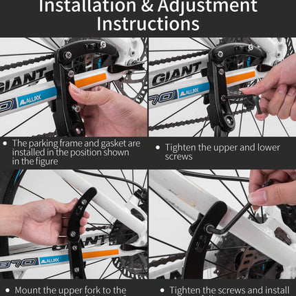 Adjustable Bike Stand One Size Fits All - ROCKBROS Mountain Bike Standard Kick Stand Parking Adjustable 40cm Removable - Photo Shoot