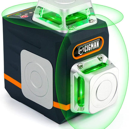 CIGMAN CM720 Laser Level Self Leveling 2 x 360° Green Cross Line Rechargeable