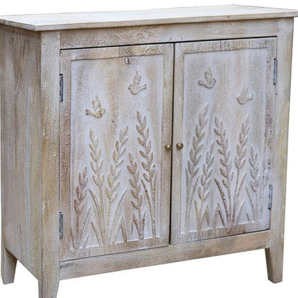 Sand blasted 2 drawer cabinet -white 82(w) x80(h)x33 (d)
