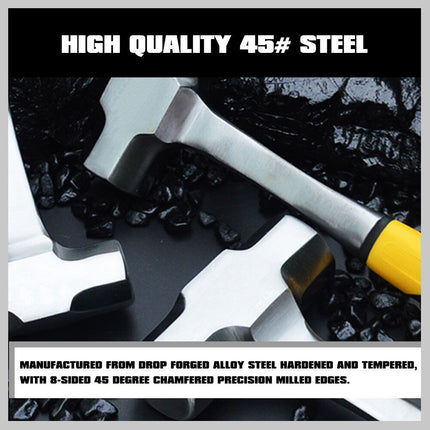 2LB/3LB Steel Hammer Double Octagonal Heavy Duty Solid Forged Rubber Grip Handle