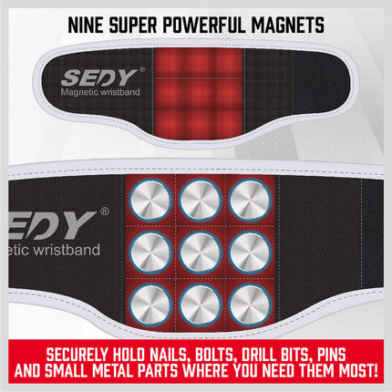 4Pc Magnetic Parts Holder Set Wrist Band Magnet Bowl Tray Screws Nuts Storage