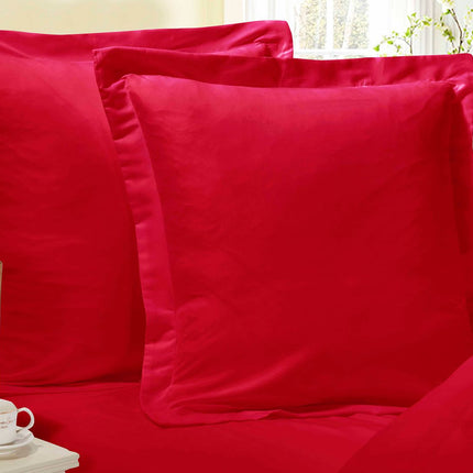 1000TC Premium Ultra Soft European Pillowcases 2-Pack Red