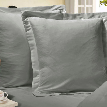 1000TC Premium Ultra Soft European Pillowcases 2-Pack Grey