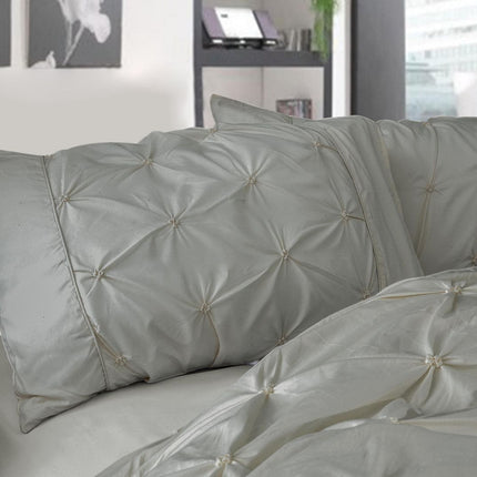 Diamond Pintuck Premium Ultra Soft King size Pillowcases 2-Pack - Grey