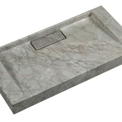 2023 Hand Crafted Marble Nature stone wash basin Matte Grey wall hung 600*300*60 mm