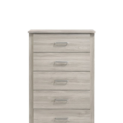 5 Chest Of Drawers Tallboy In White Oak
