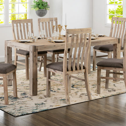 Dining Table with Solid Acacia Medium Size Wooden Base in Oak Colour