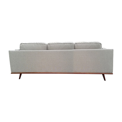 3 Seater Sofa Beige Fabric Modern Lounge Set for Living Room Couch with Wooden Frame