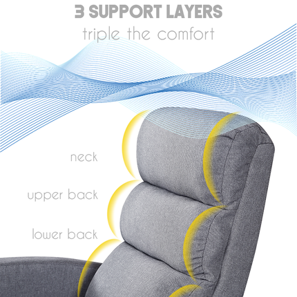 Luxury Fabric Recliner Chair - Grey